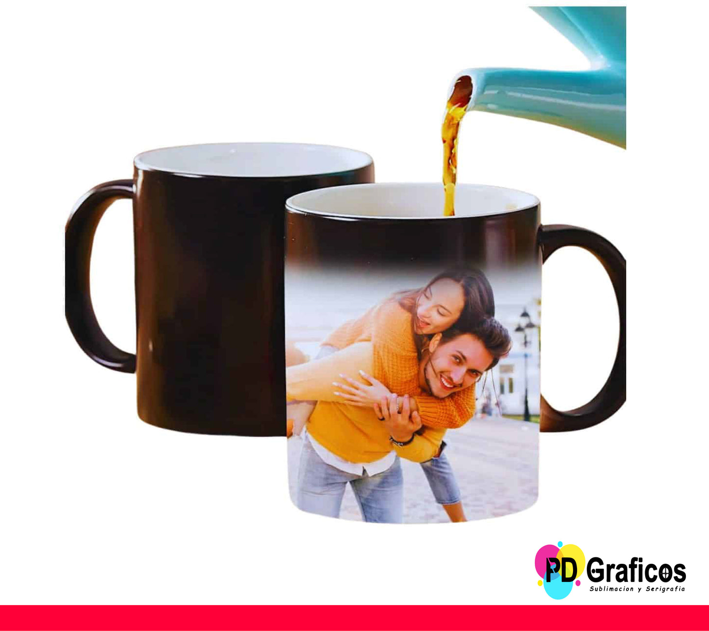 Taza Mágica Personalizada – Color Negro