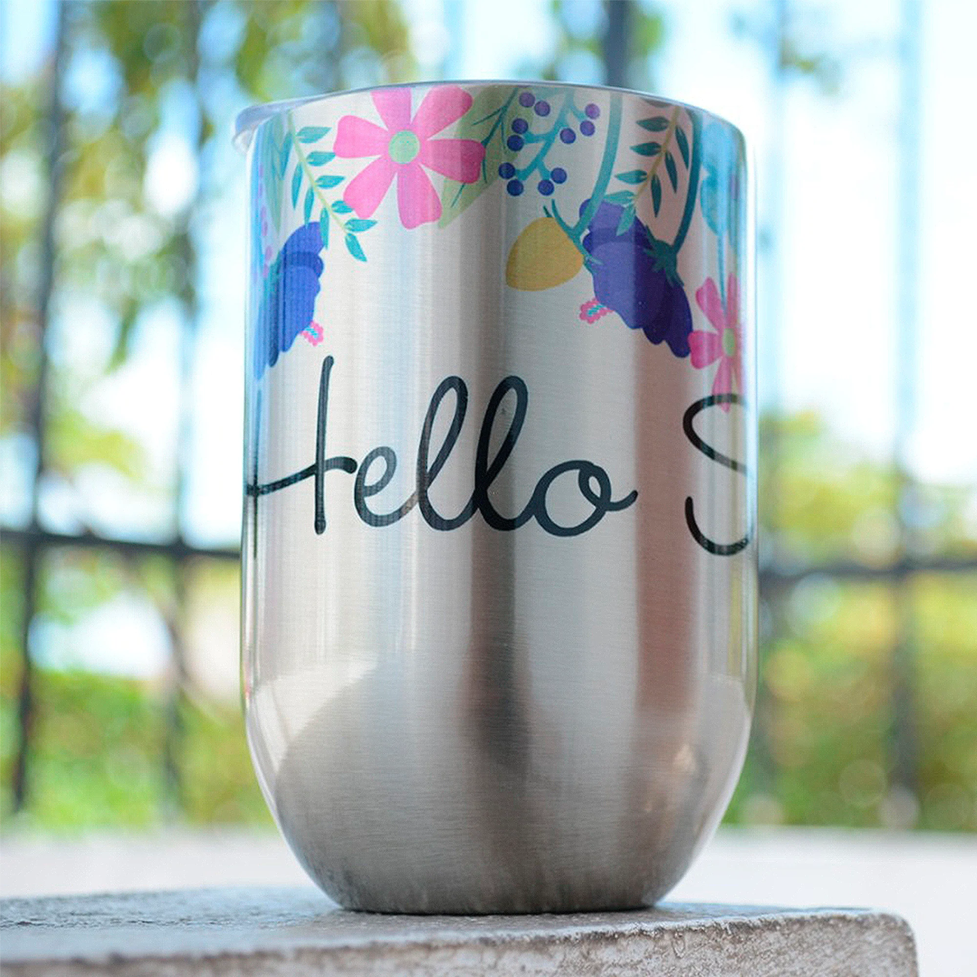 Vaso Blanco y Plateado Acero Inoxidable Doble Capa 12onz