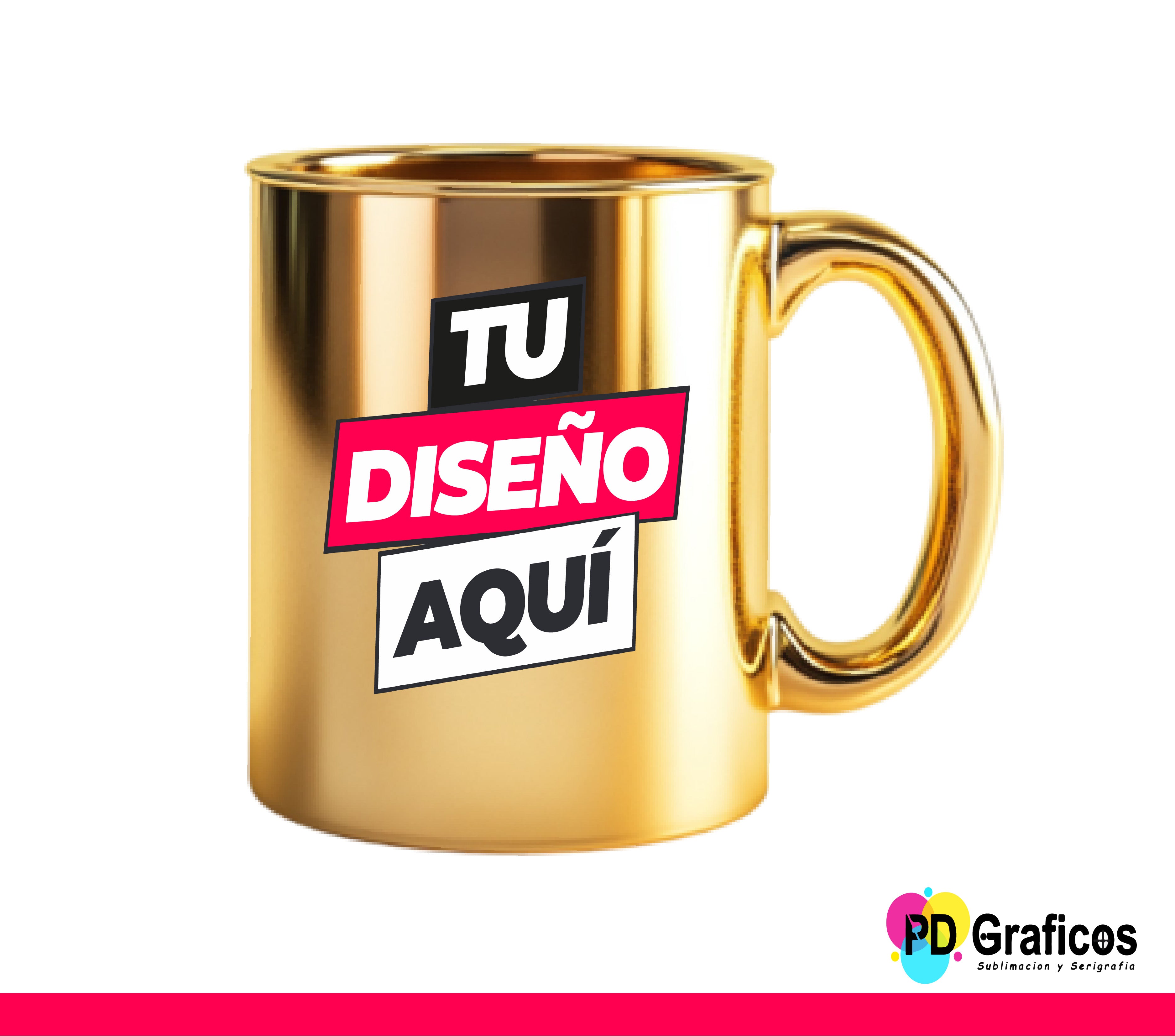Tazas Doradas y Plateadas - Sublimadas