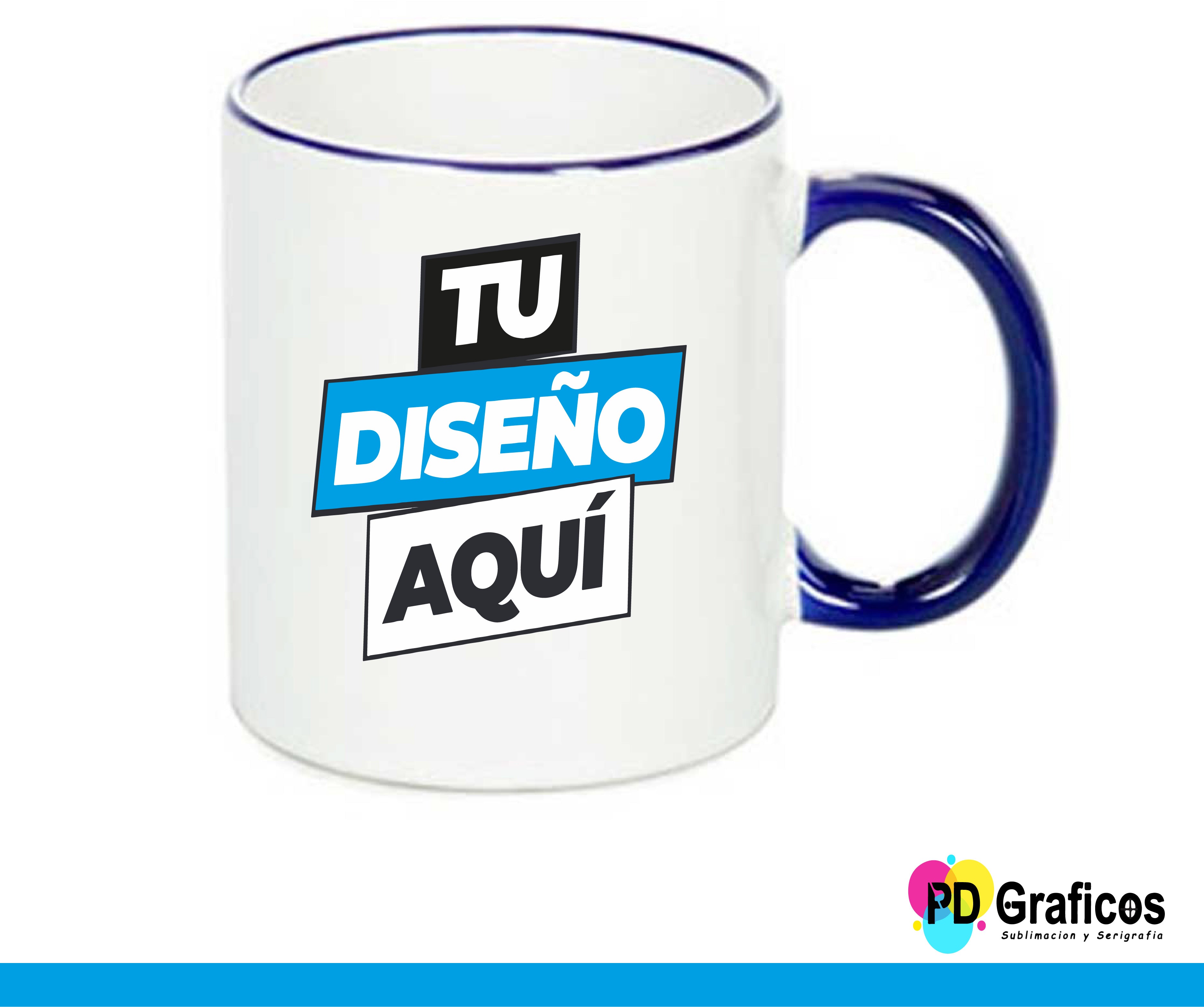 Taza Personalizada con Borde de Colores