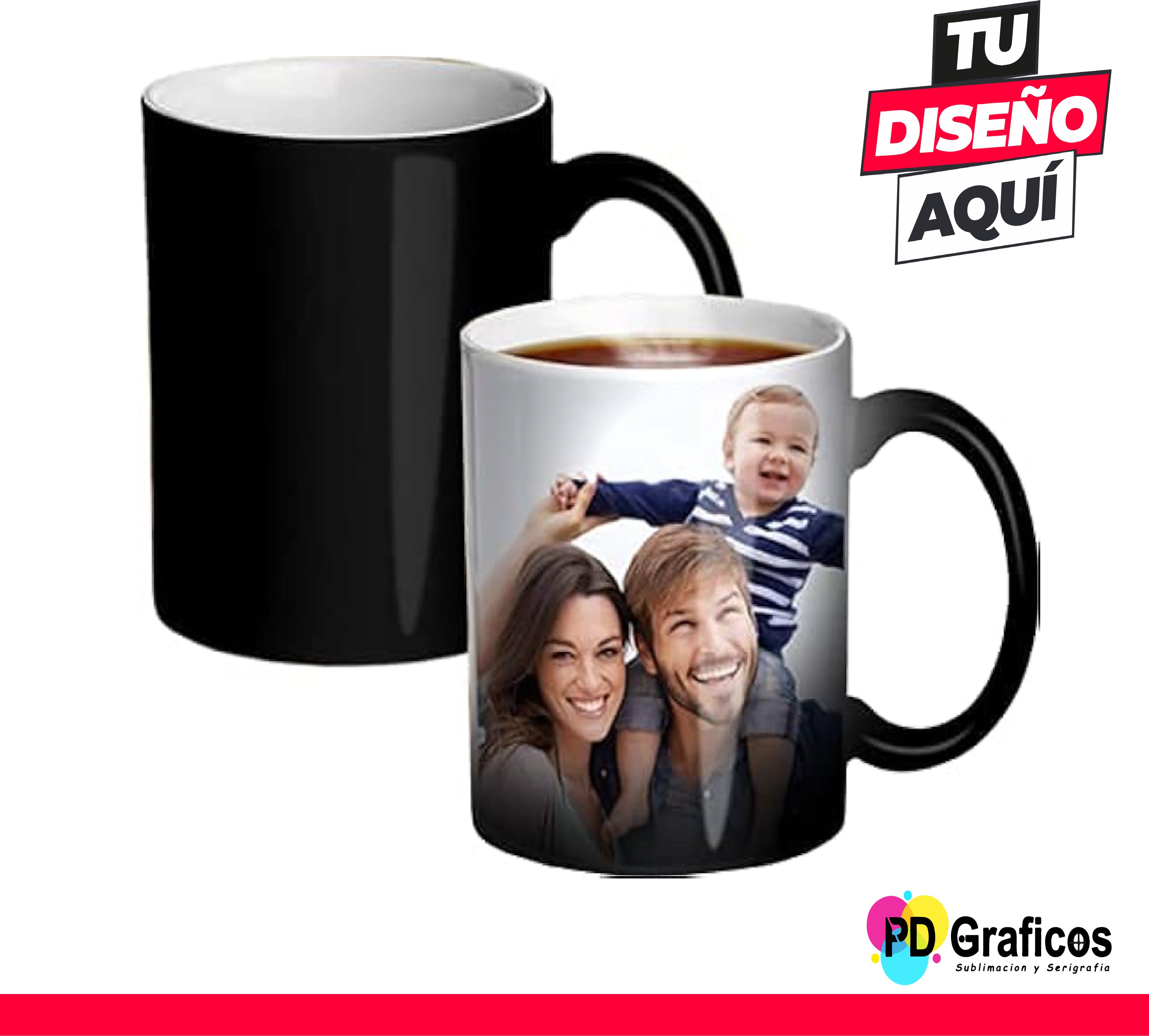 Taza Mágica Personalizada – Color Negro